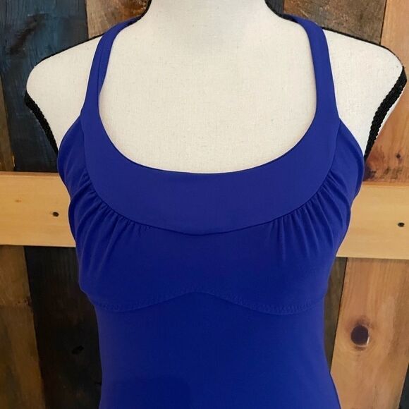 LULULEMON Scoop me Up blue/black tank top size 6 - Picture 2 of 6